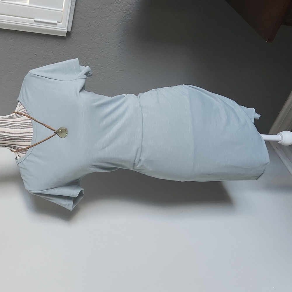 Pastel blue cotton t-shirt dress s